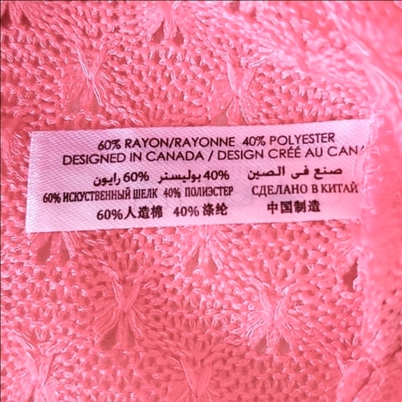 La Vie en Rose Coral Pink Crochet  Knit Sleeveless Dress Cover Up Size Small - Picture 10 of 10